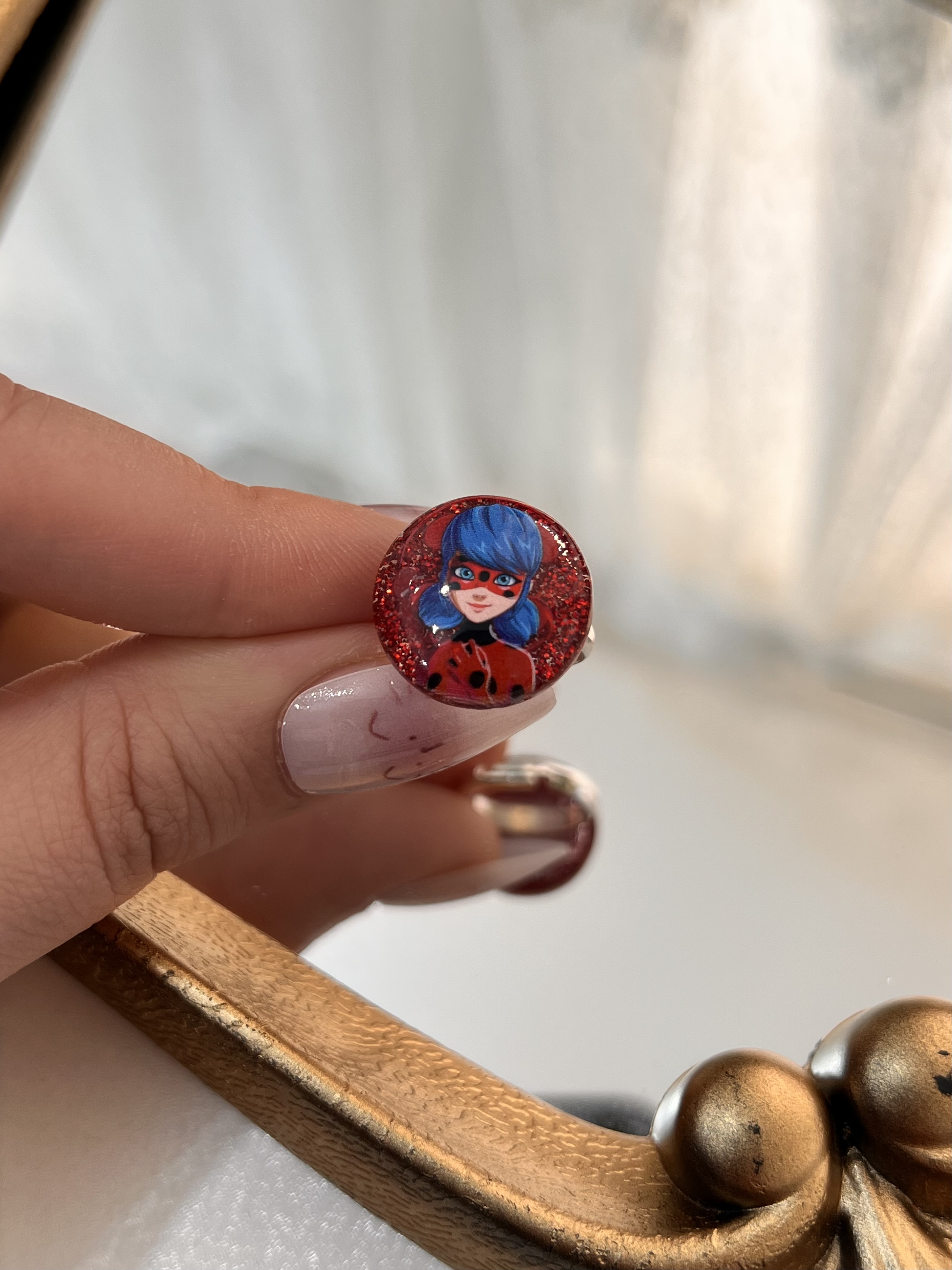 انگشتر کودک‌ دختر کفشدوزکی‌ 🐞➕🦸‍♀️