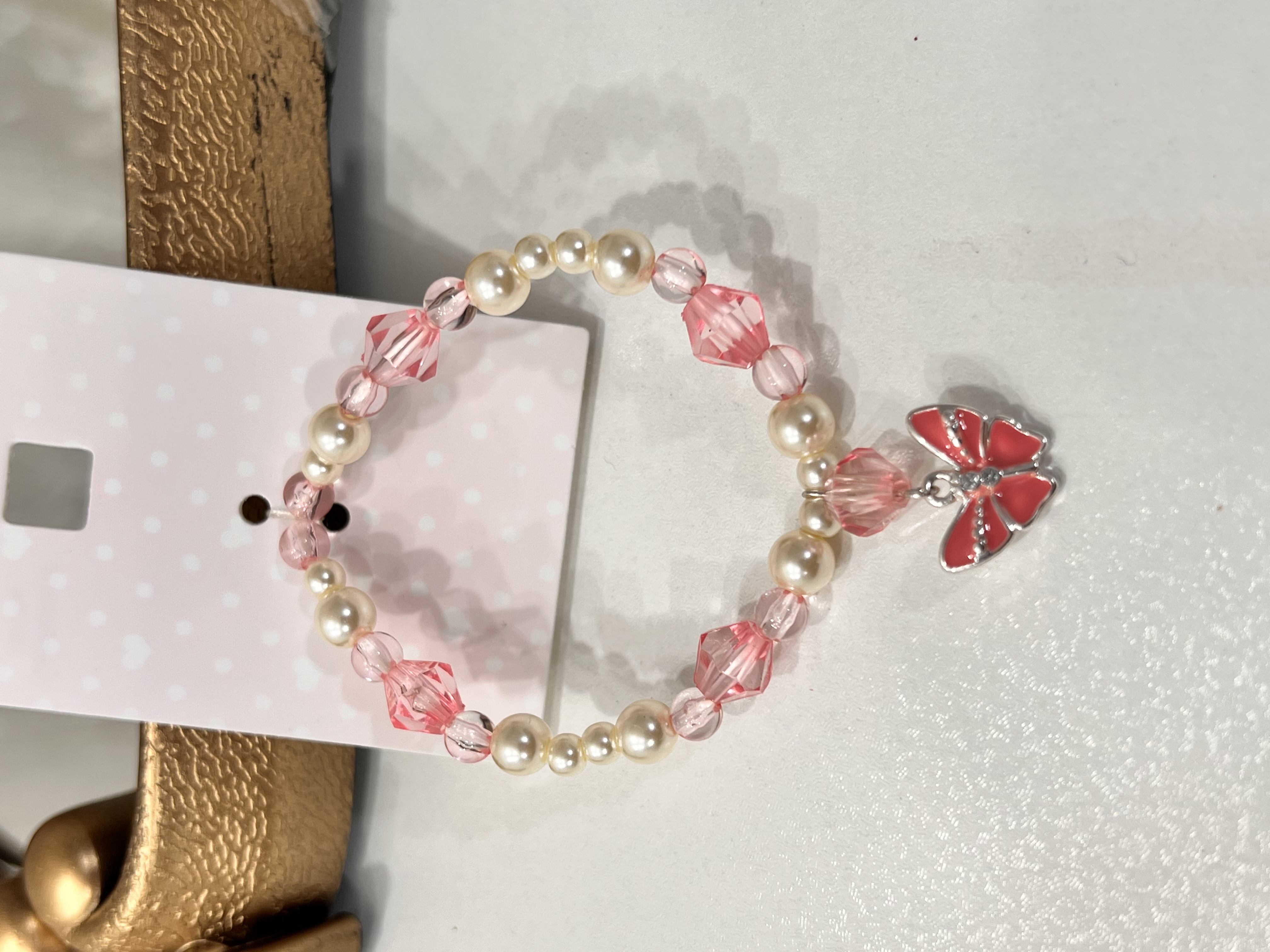 دستبند کودک اویز پروانه 🦋➕🎀➕🤍