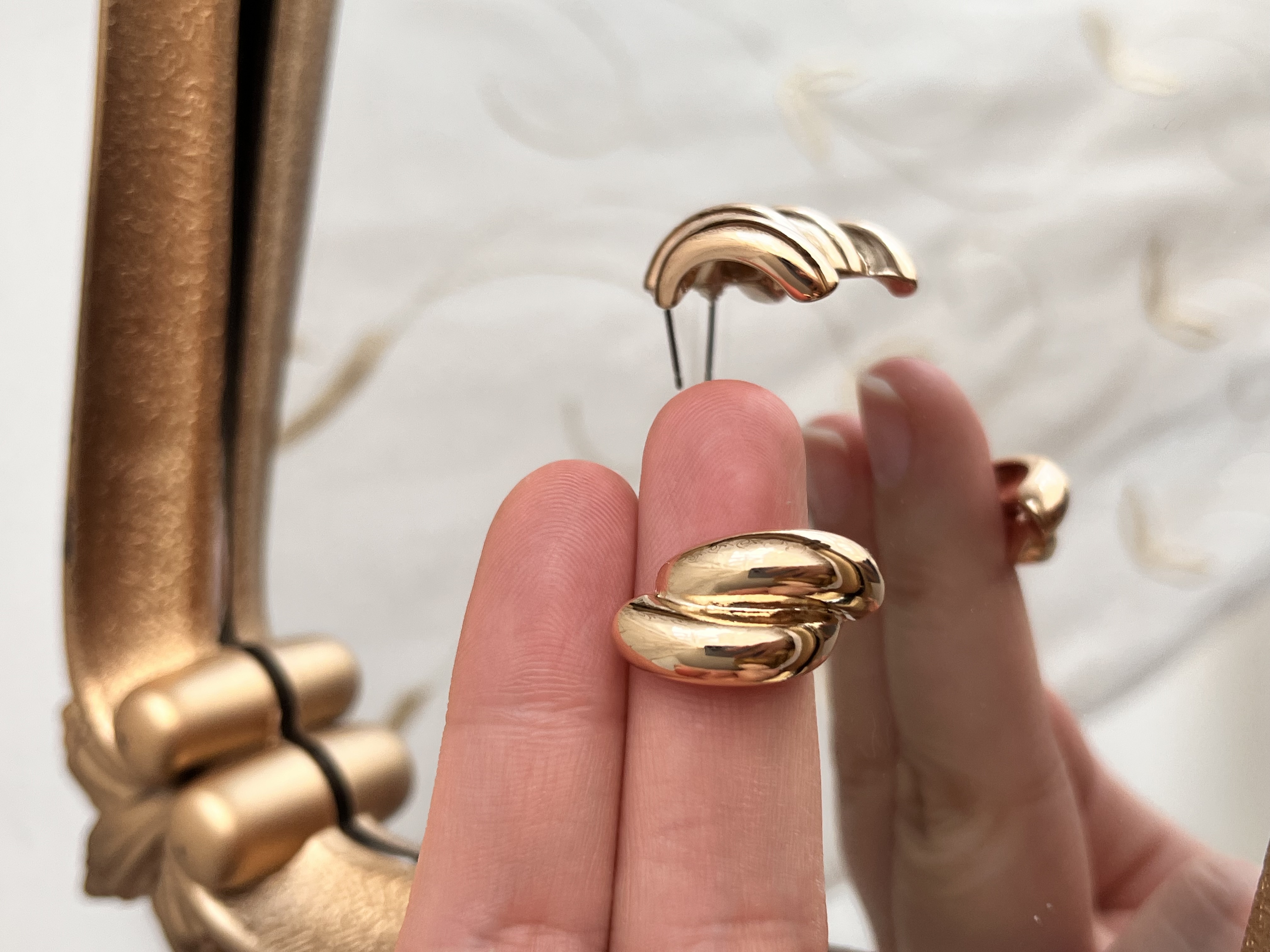 گوشواره ساده مینیمال ابکاری طلا 💛➕✨
