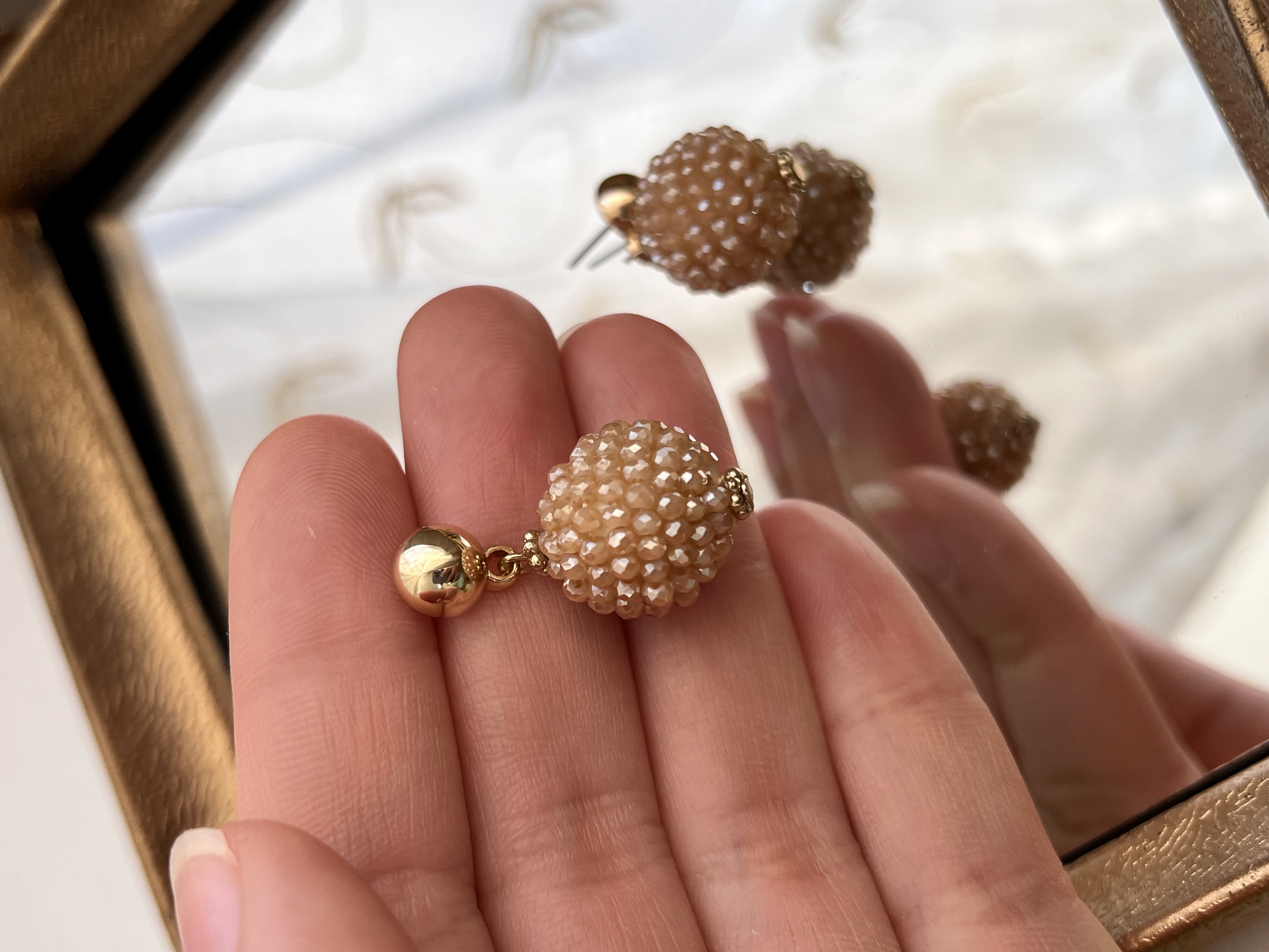 گوشواره اویز دار کریستال اصل 🍯➕✨