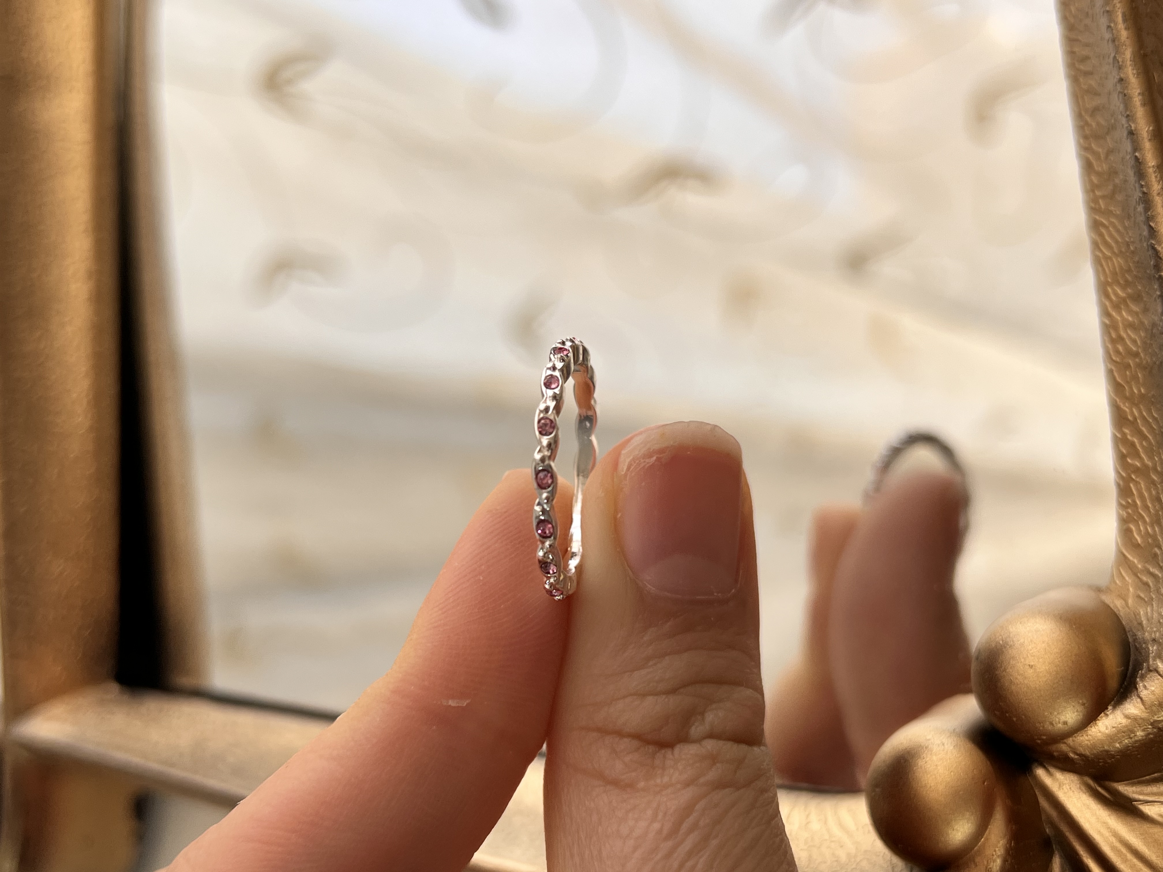 انگشتر تمام نگین صورتی کارشد💍➕🩷