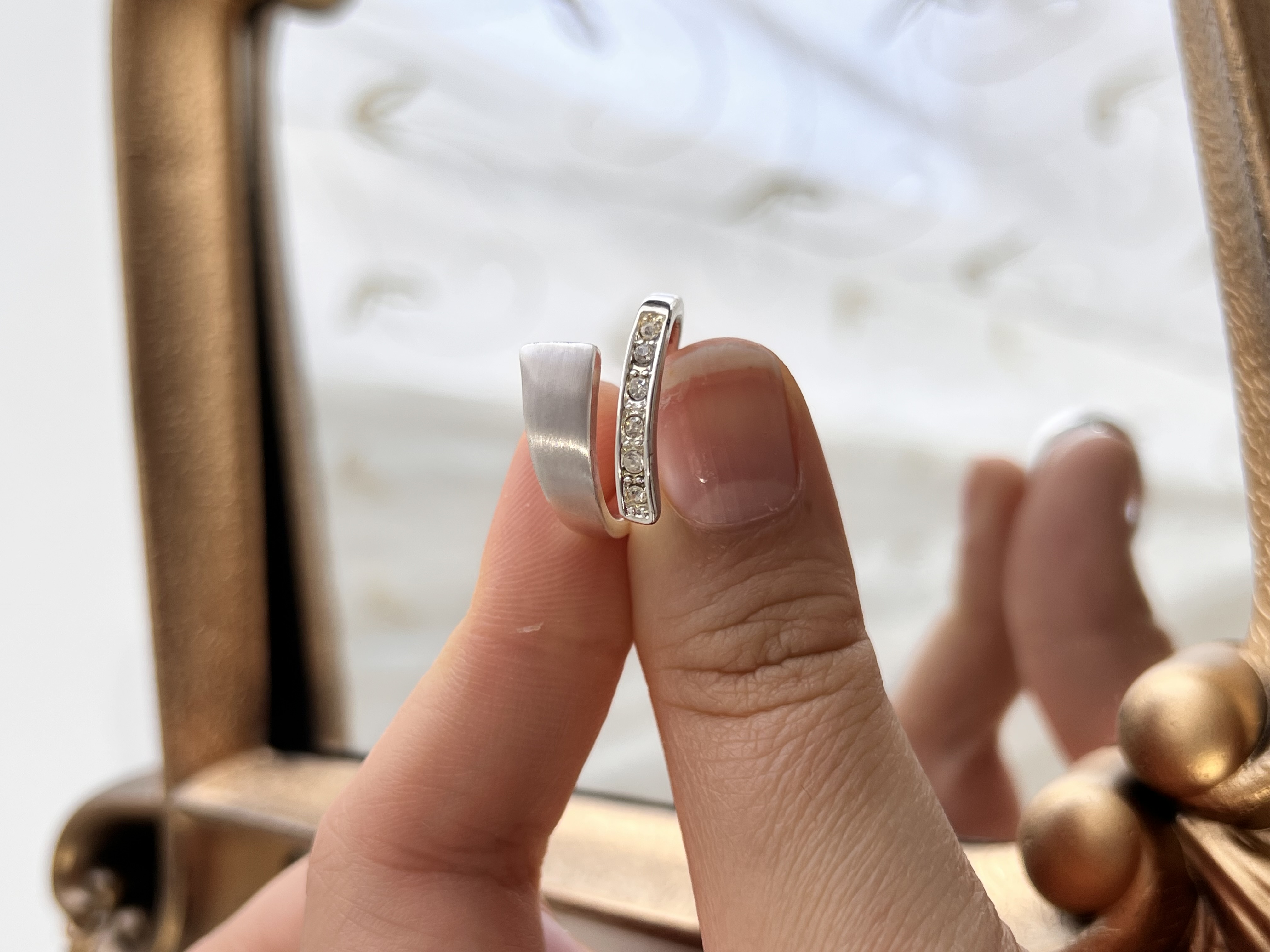 انگشتر دولاین ابکاری نقره 🤍➕💍