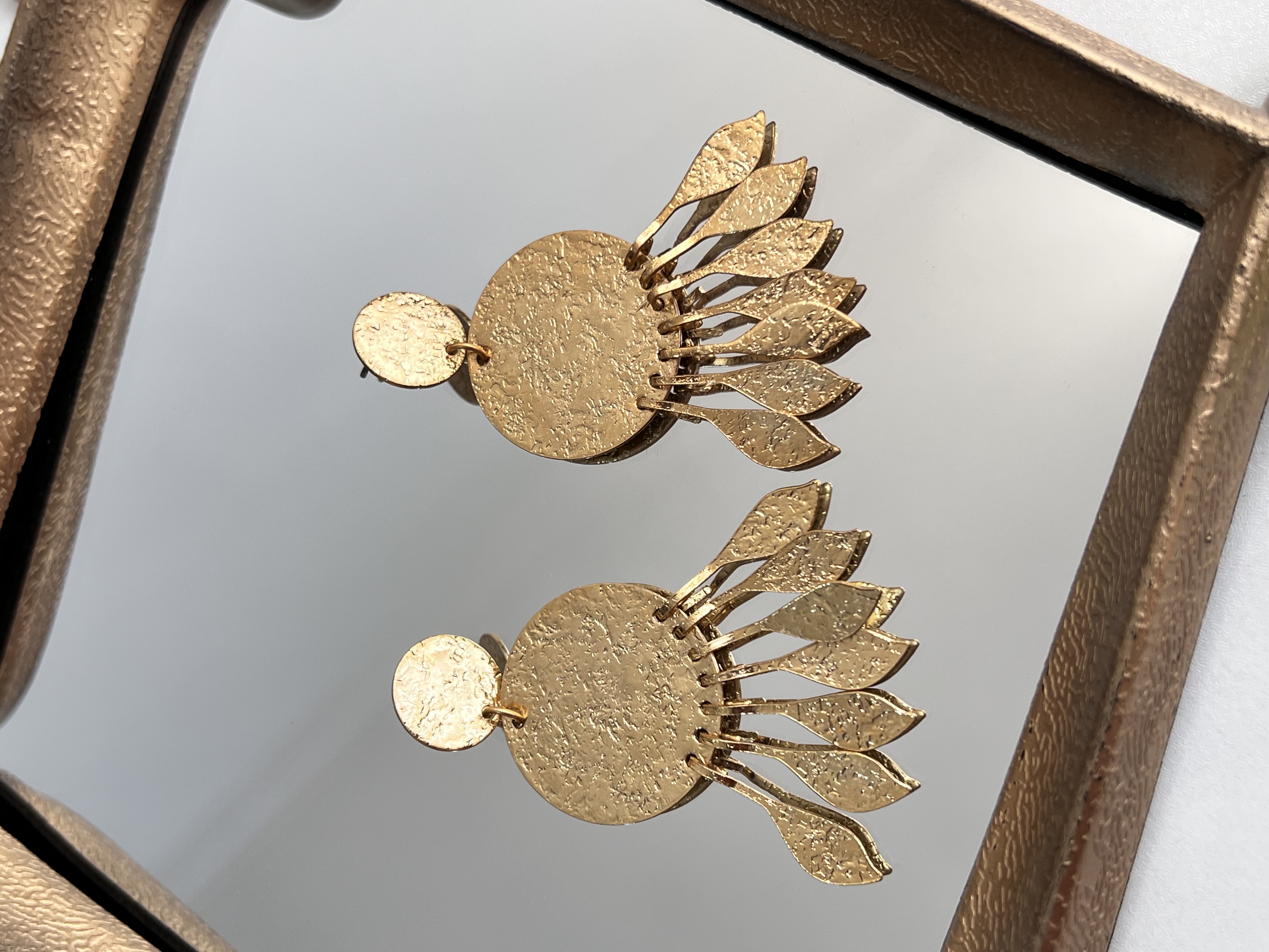 گوشواره ابکاری طلای چکشی کار 🔨➕✨
