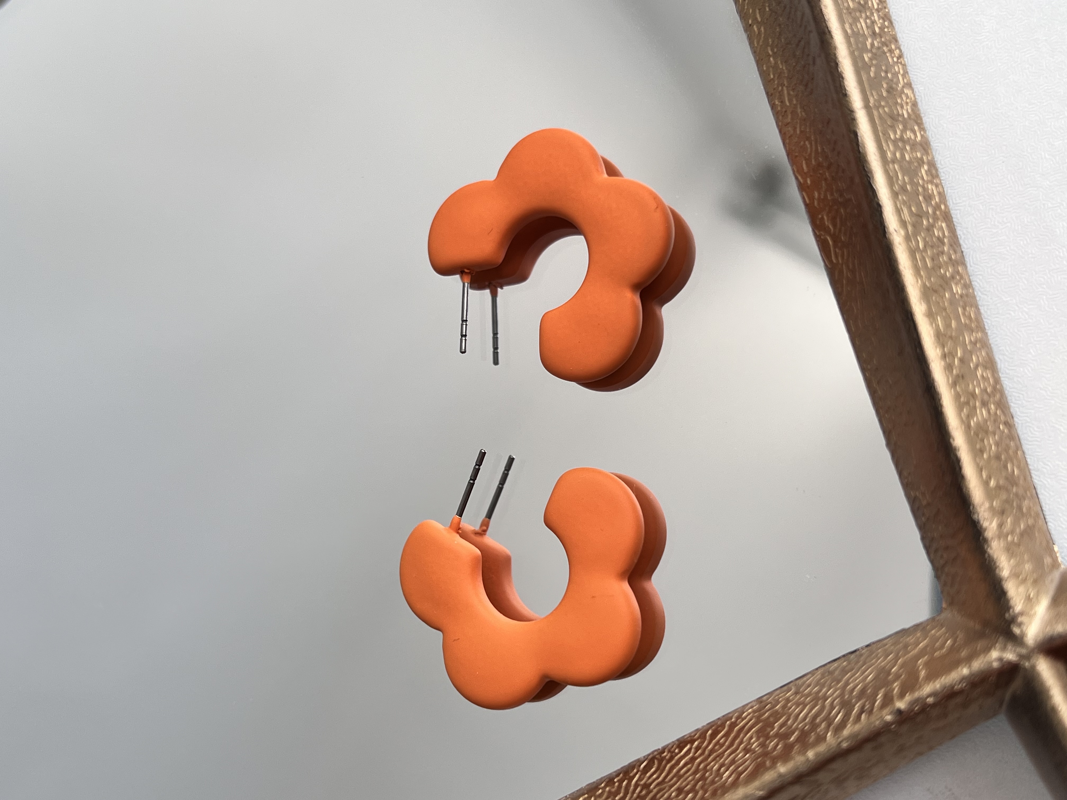 گوشواره پاستیلی گل 🧡➕🌺