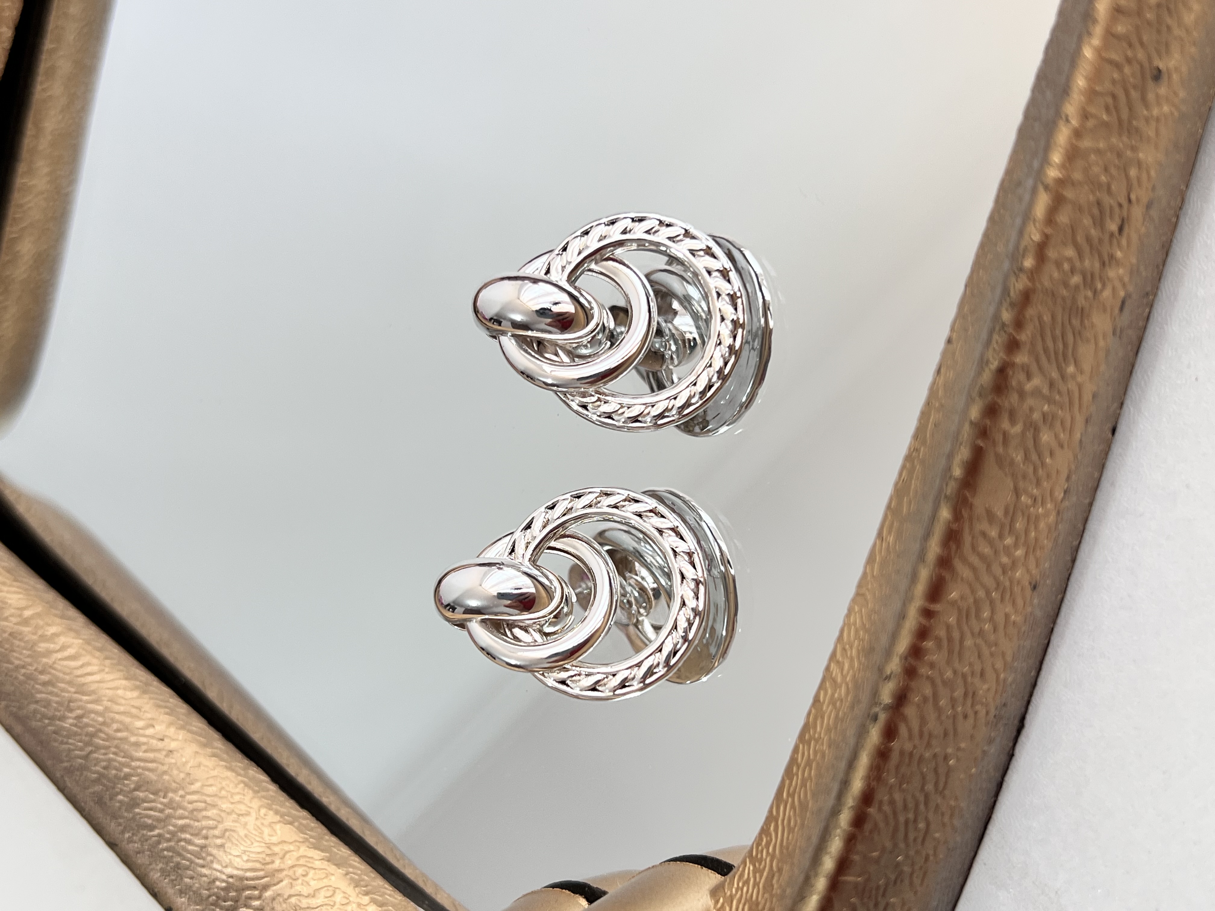 گوشواره مینیمال ابکاری نقره🤍➕✨