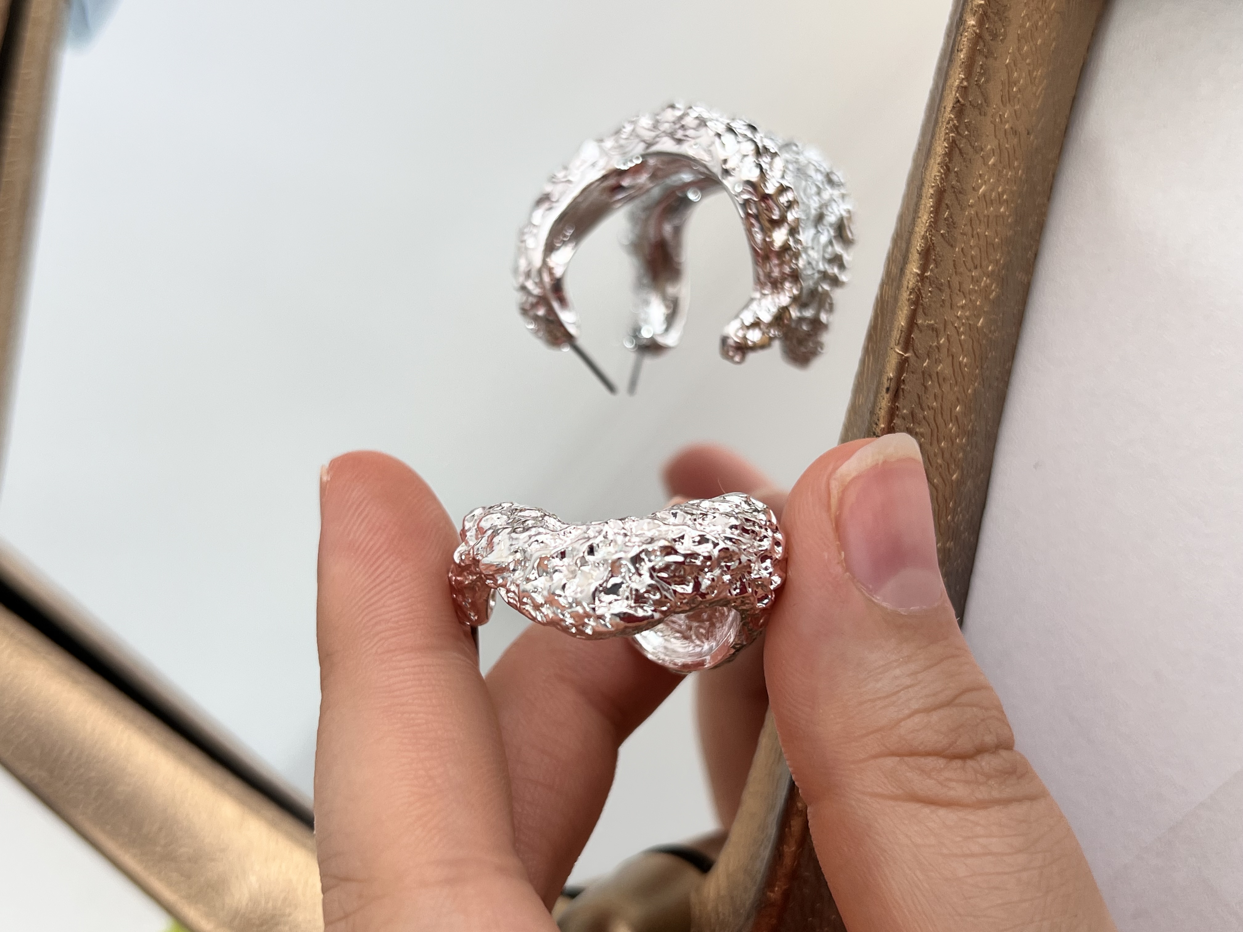 گوشواره مینیمال چکش کارشد🔨➕🤍