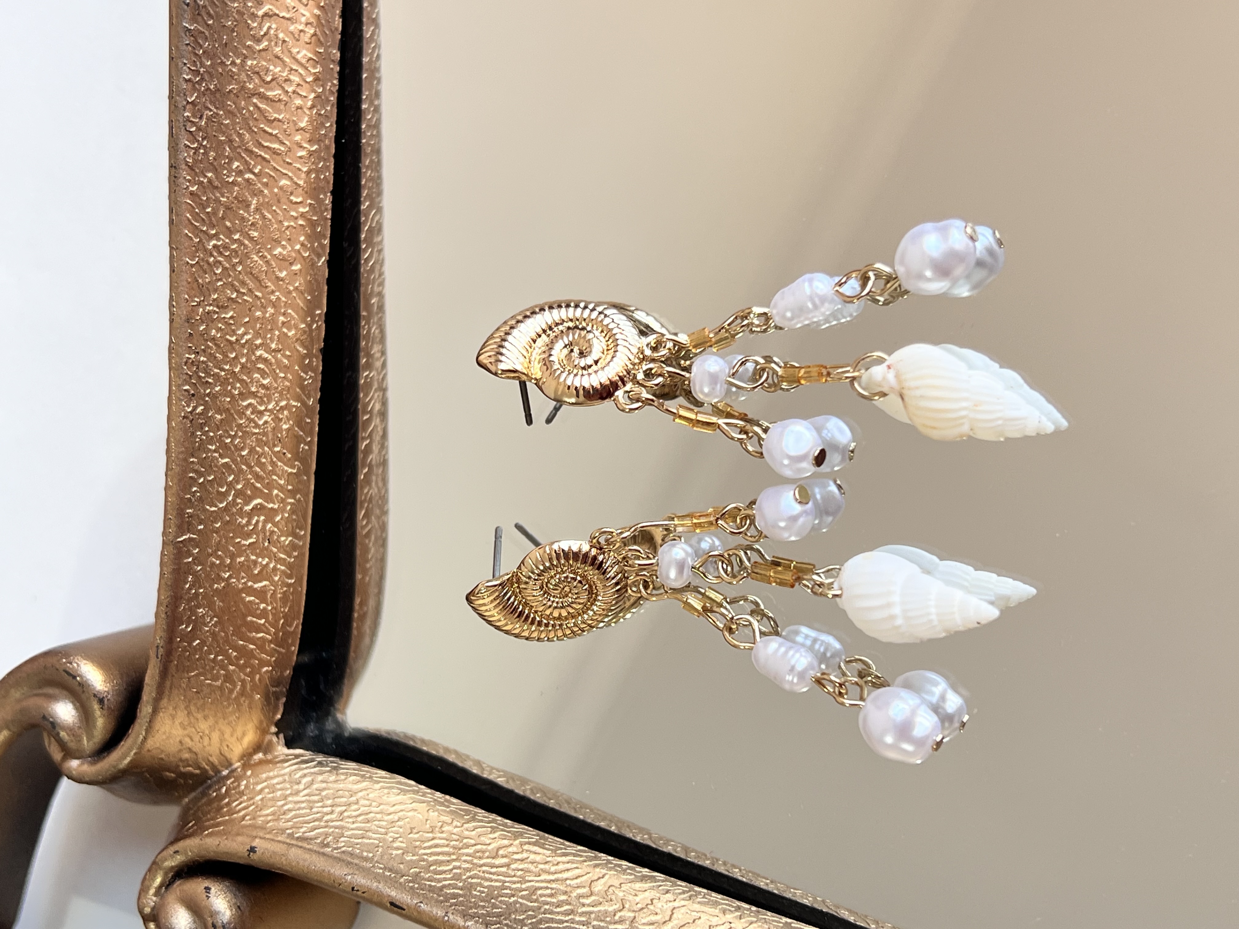 گوشواره کنار ساحل اویز صدف 🐚➕🤍➕🌟