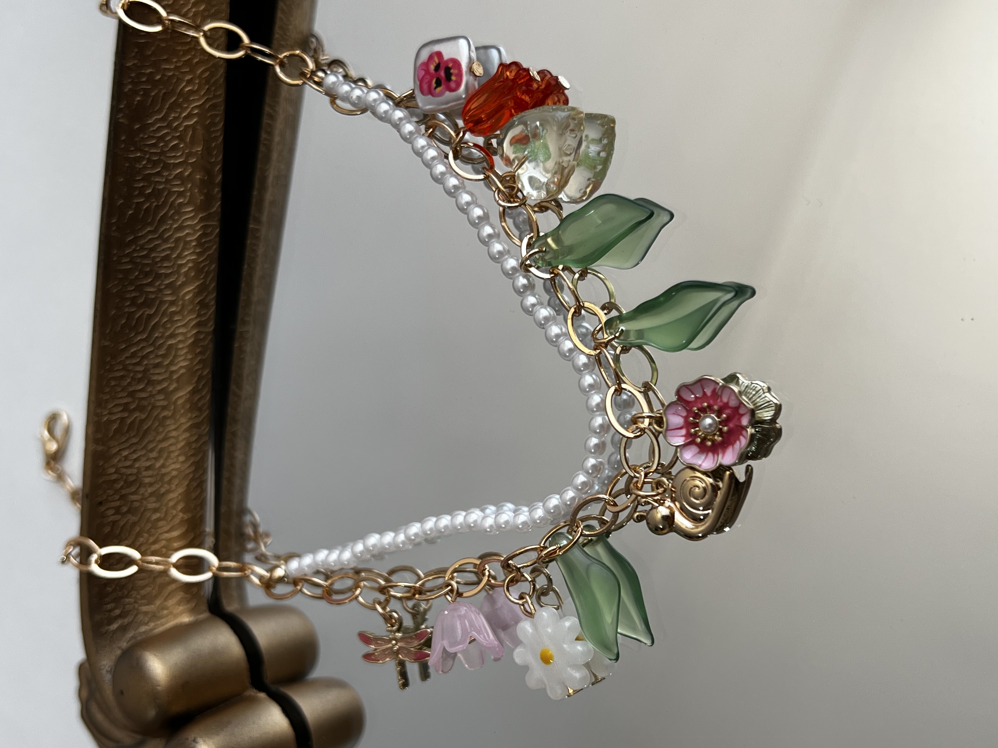 گردنبند اویز دار گل برگ‌ سنجاقک حلزون🥹➕🌱➕🌸➕🌺