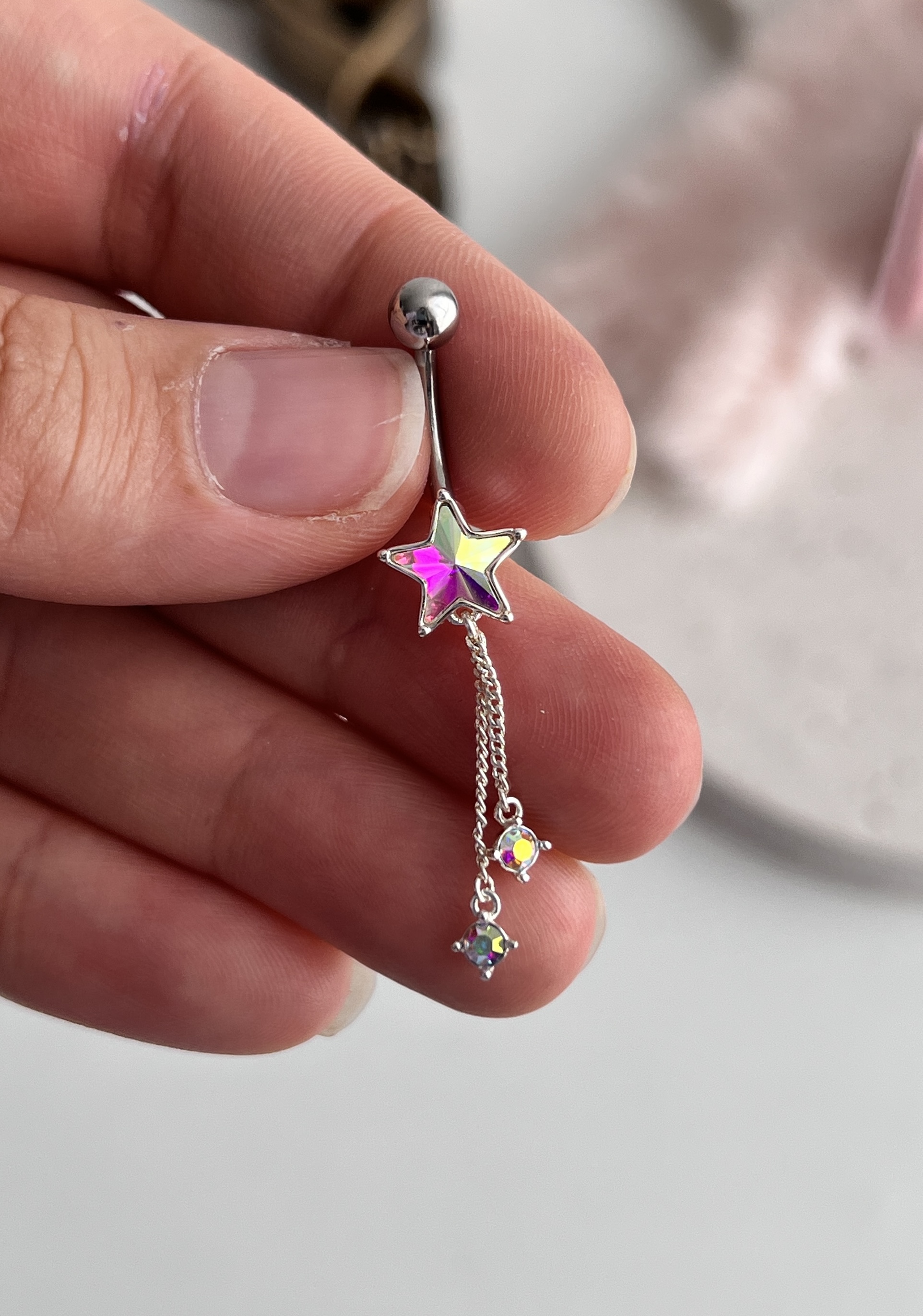 پرسینگ ناف اویز ستاره دنبال دار💉➕⭐️