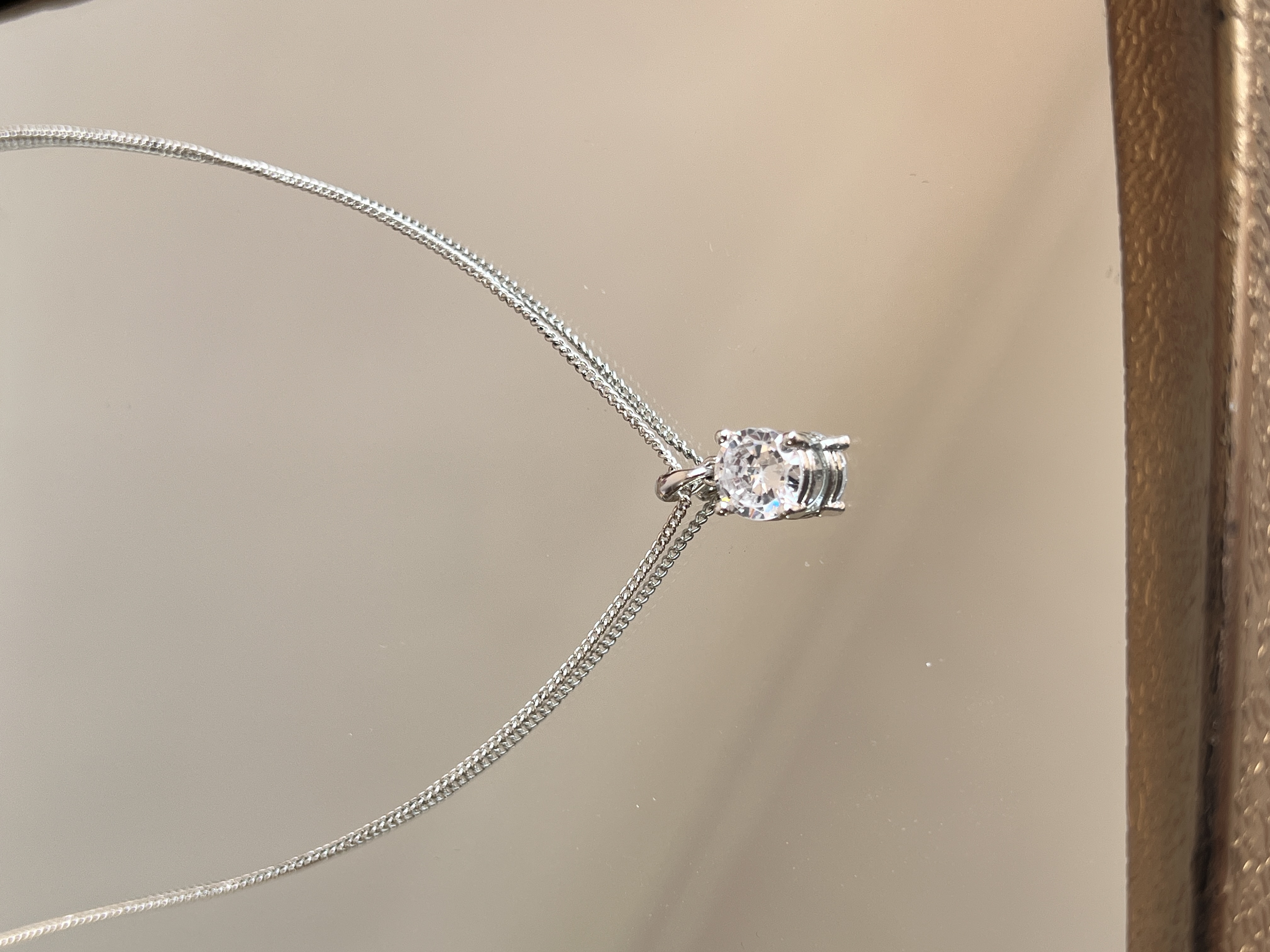 گردنبند اویز تک نگین 💎➕🤍